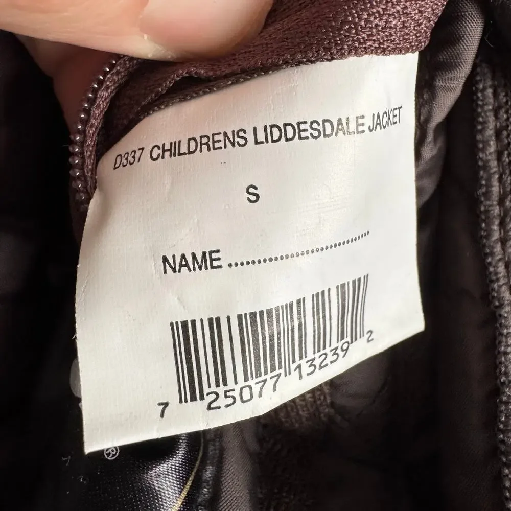 Barbour Liddesdale Quilted Jacket Corduroy Collar Brown Youth Kids Size Small